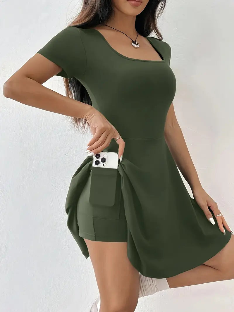 Gudrun – Chic Skater Dress with Shorts and Pocket