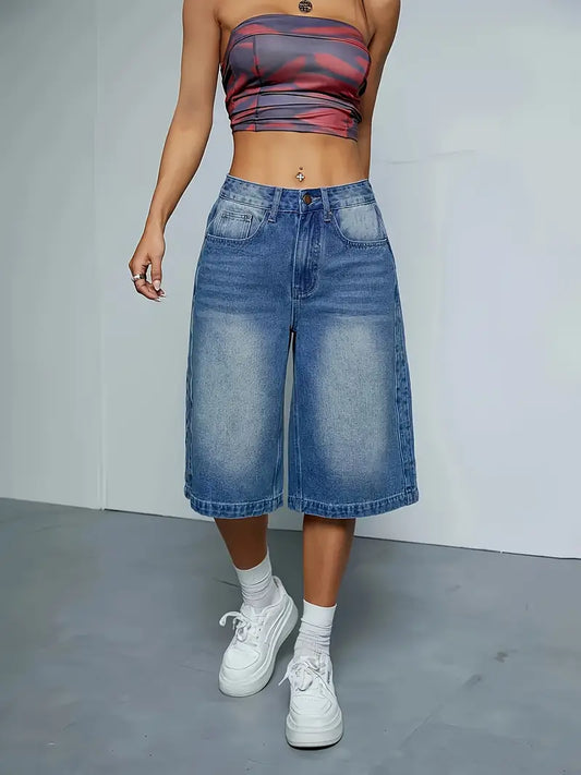 Ravielle – Trendy Cotton Denim Shorts