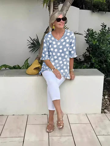 Valerie – Stylish Polka Dot Top