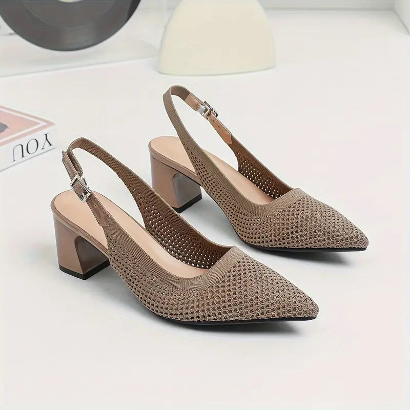 Rinika – Chic Slingback Mesh Knit Sandals