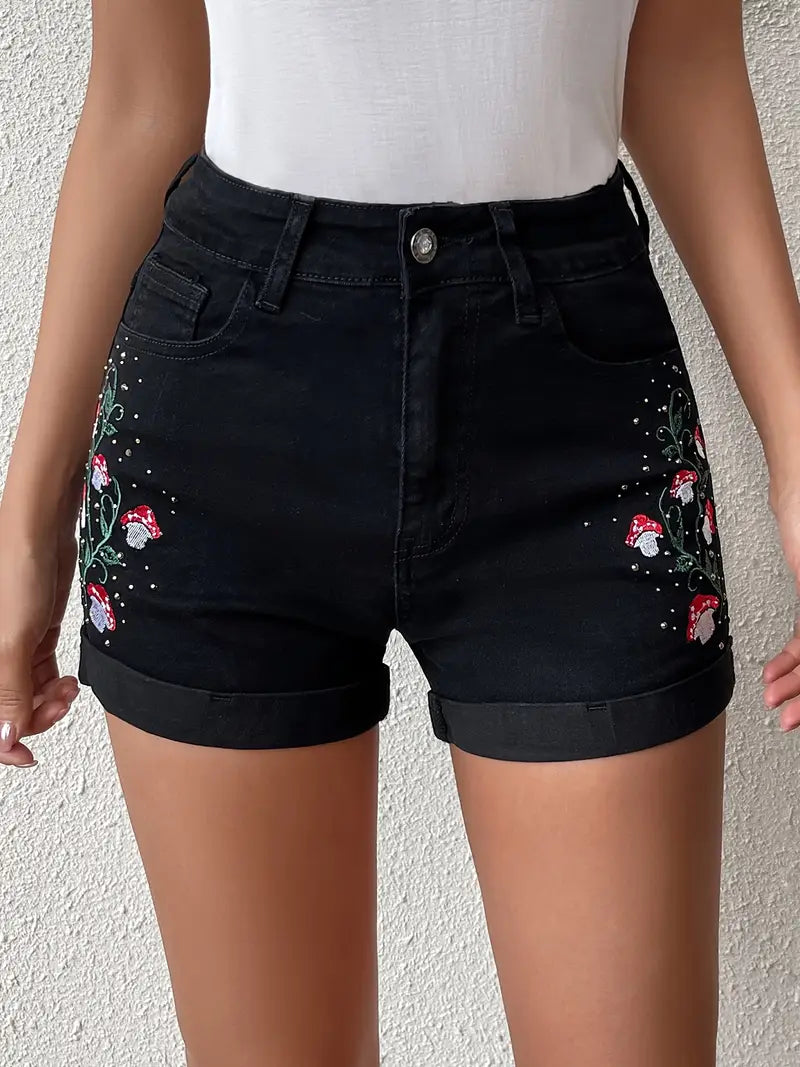 Zephyria – Stylish High Waist Cotton Denim Shorts