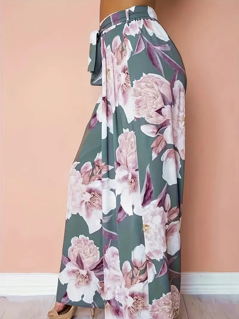 Aisling – Floral High Waist Wide Leg Palazzo Pants