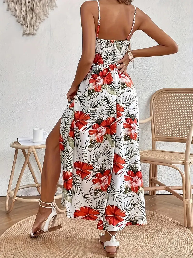 Fayora – Tropical Floral Print Maxi Dress