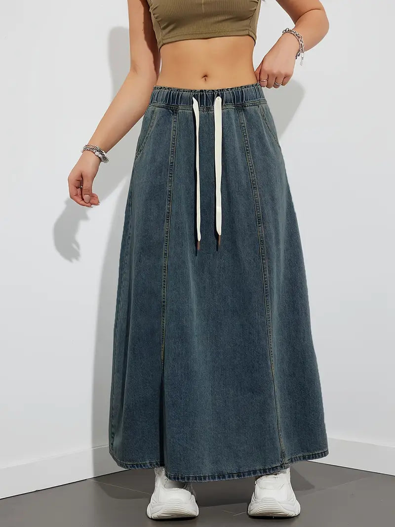 Adora – Denim Maxi Skirt