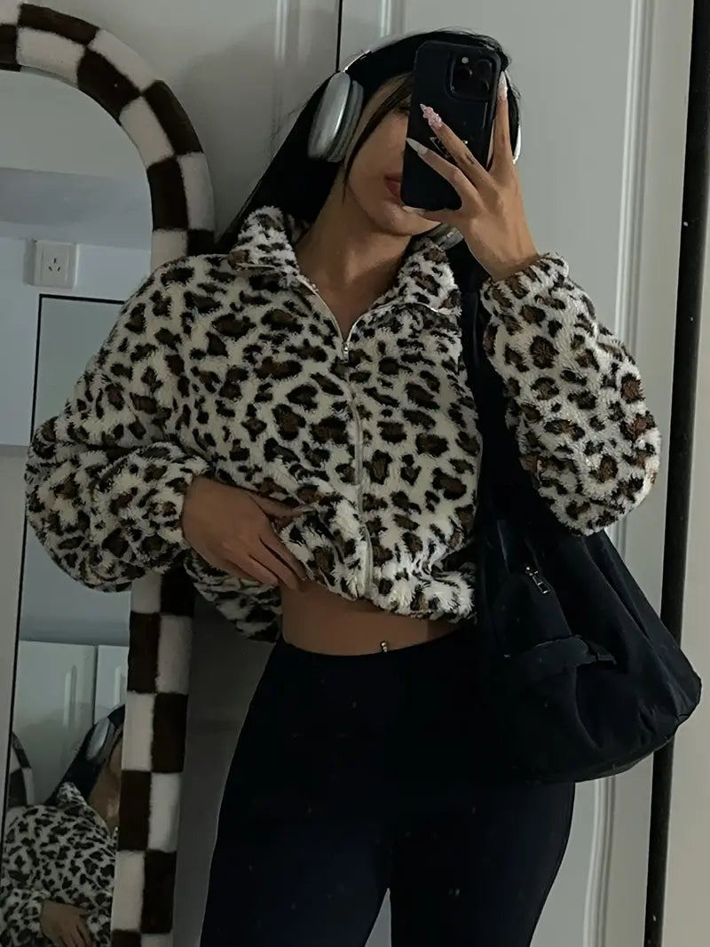 Nellie – Leopard Print Fur Jacket