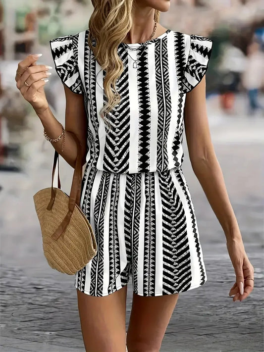 Tara – Trendy Flutter Sleeves Romper