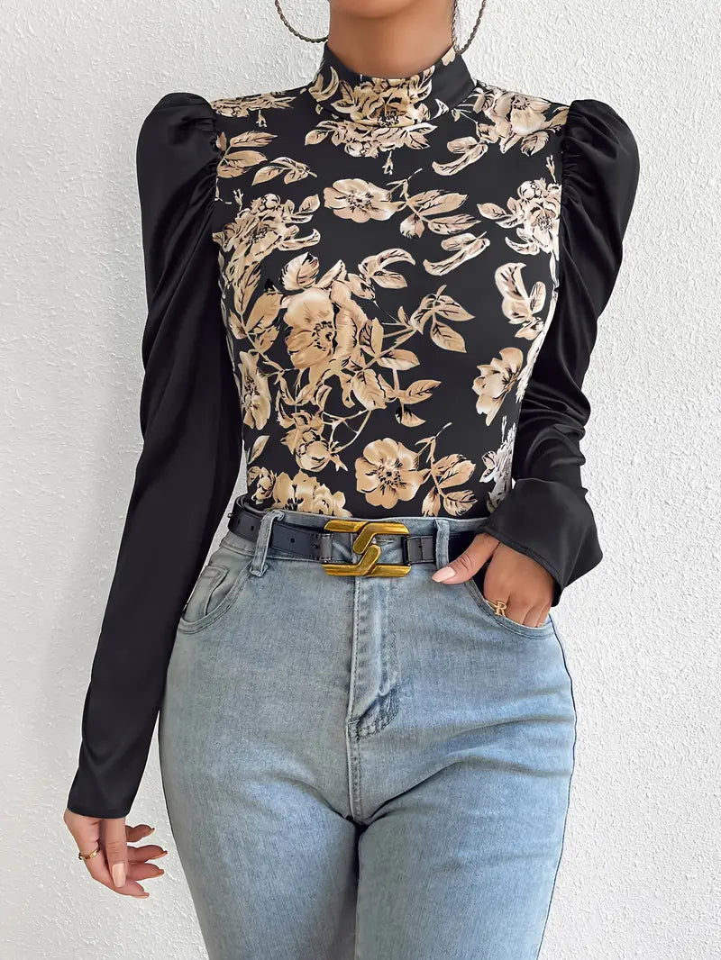 Lilienne - Vintage-style Long-sleeved Satin Blouse