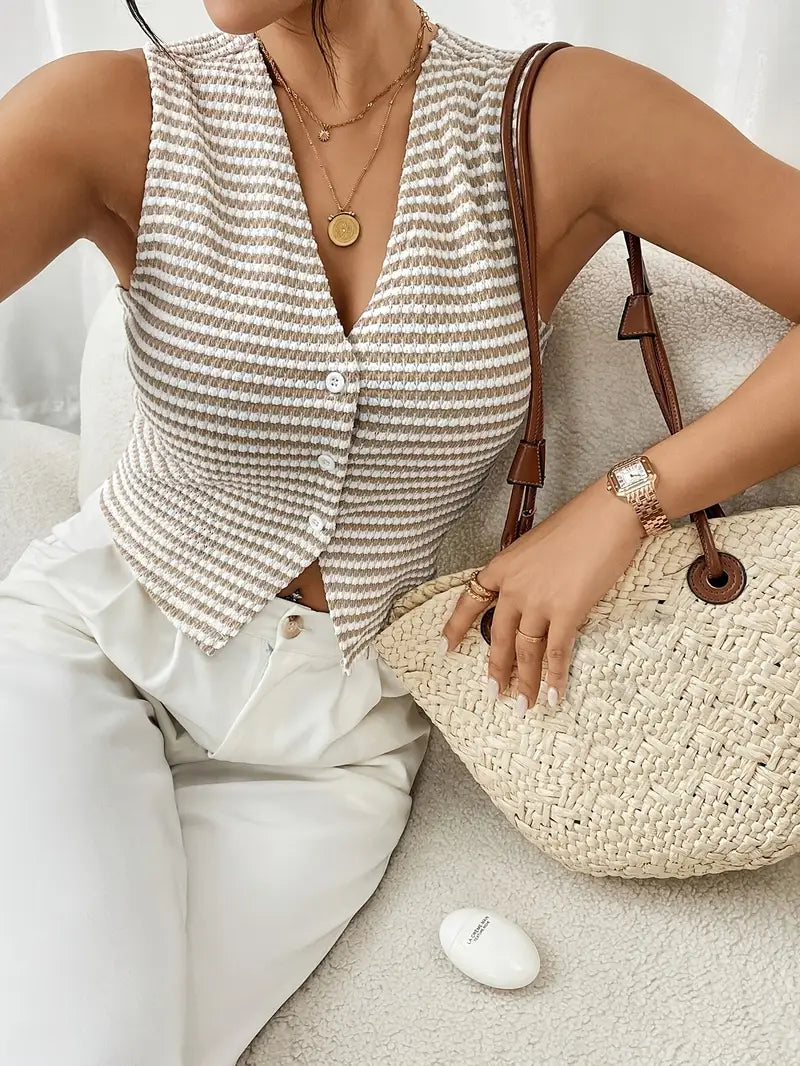 Euphemia – Striped Knitted Vest