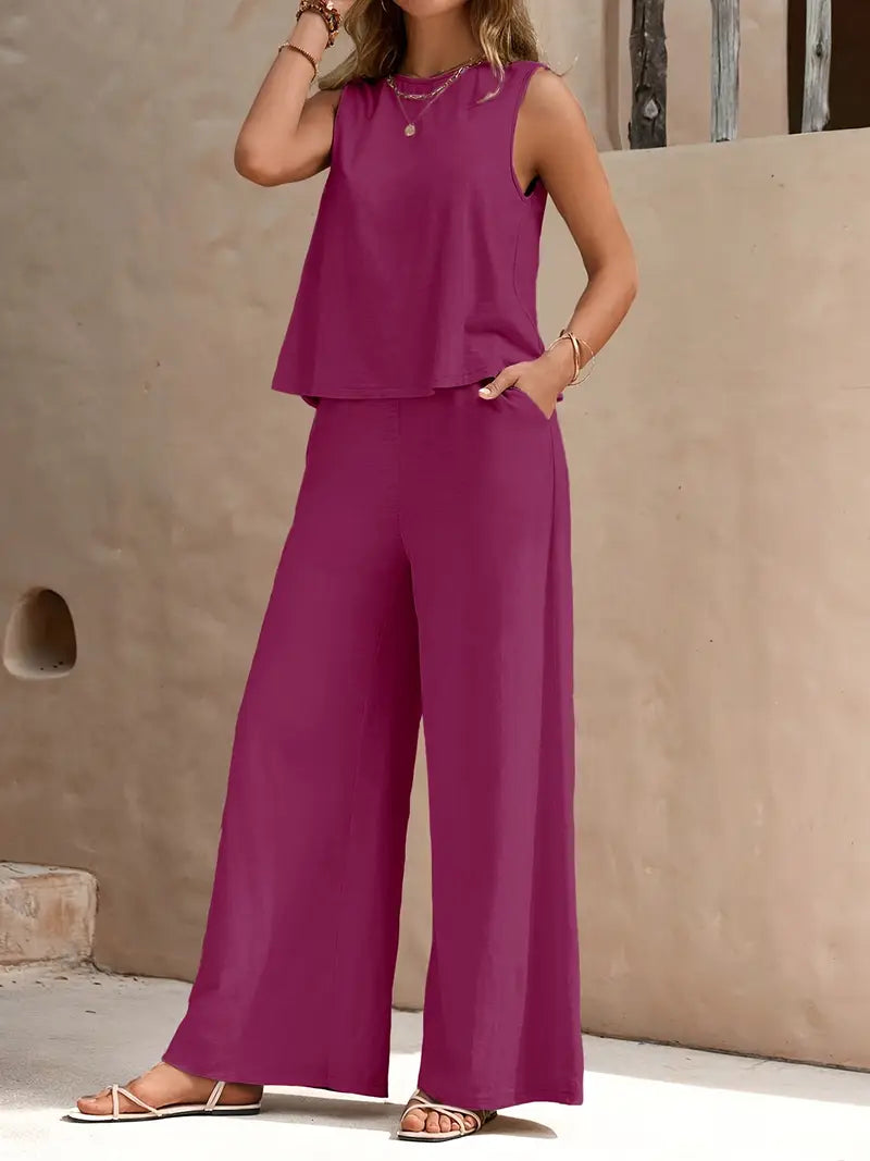 Remy – Elegant Sleeveless Top and Pants Set