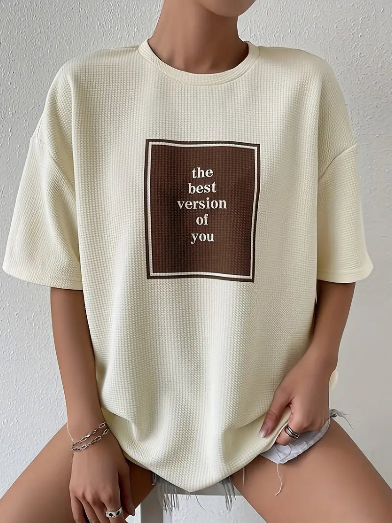 Evadne - Oversized Waffle Knit T-shirt