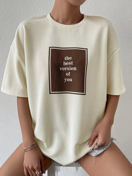 Evadne - Oversized Waffle Knit T-shirt