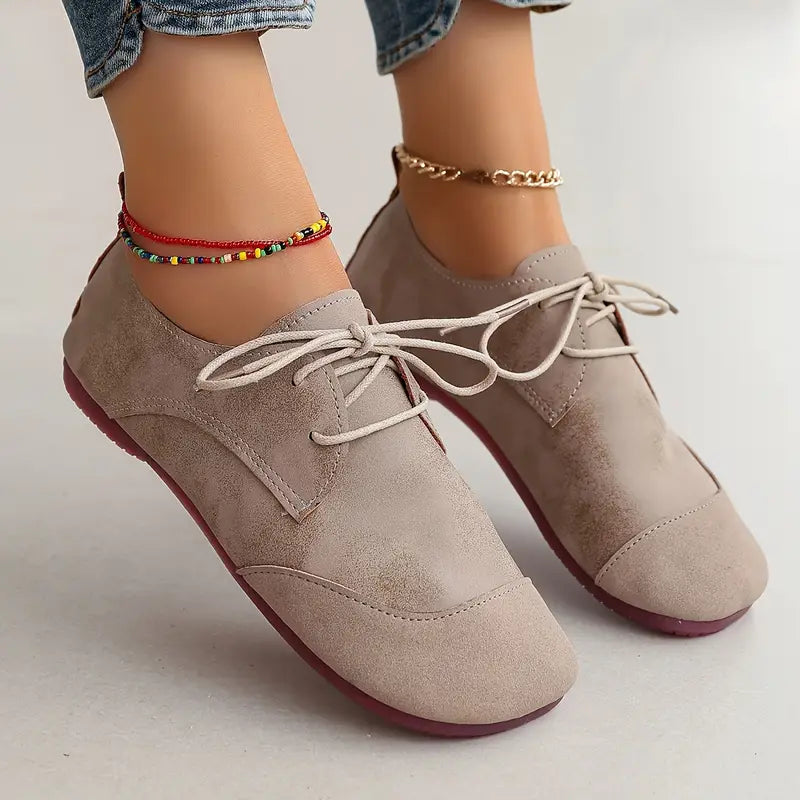 Elvessa – Stylish Lace-up Shoes Made of Oxford Leather