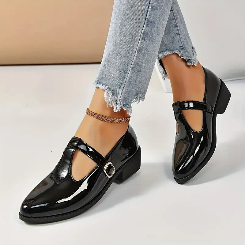 Salma – Stylish Black Leather Shoes