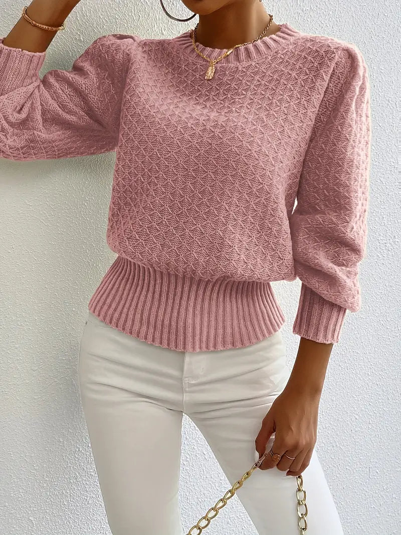 Charmela – Elegant Puff Sleeves Sweater