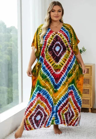 Azrielle – Tie-dye Pattern Loose Maxi Dress