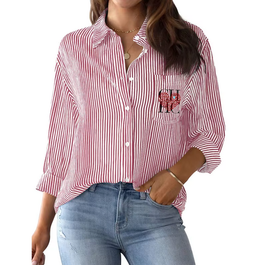 Mita – Striped Long-Sleeved Blouse