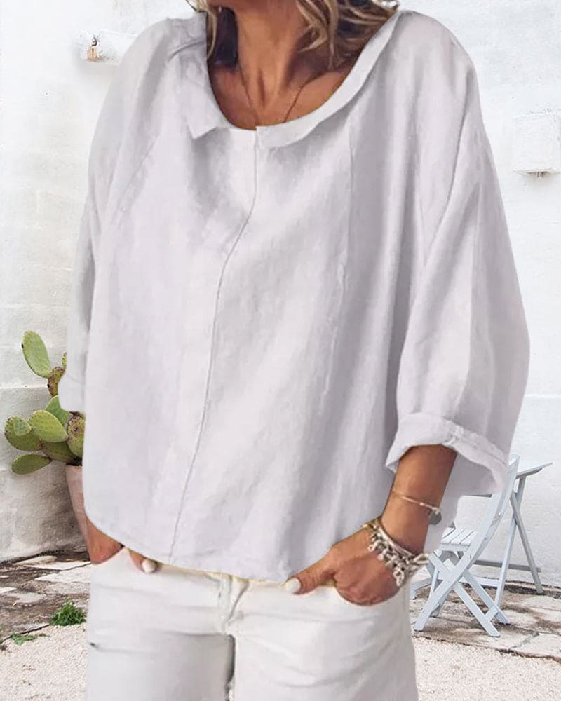 Aletheia – Elegant Cotton Linen Blouse