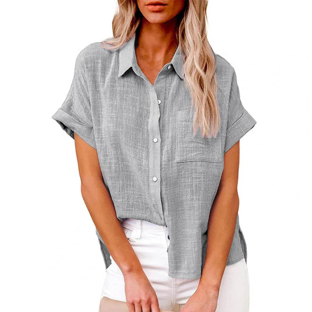 Waltraud – Casual Linen Button Shirt