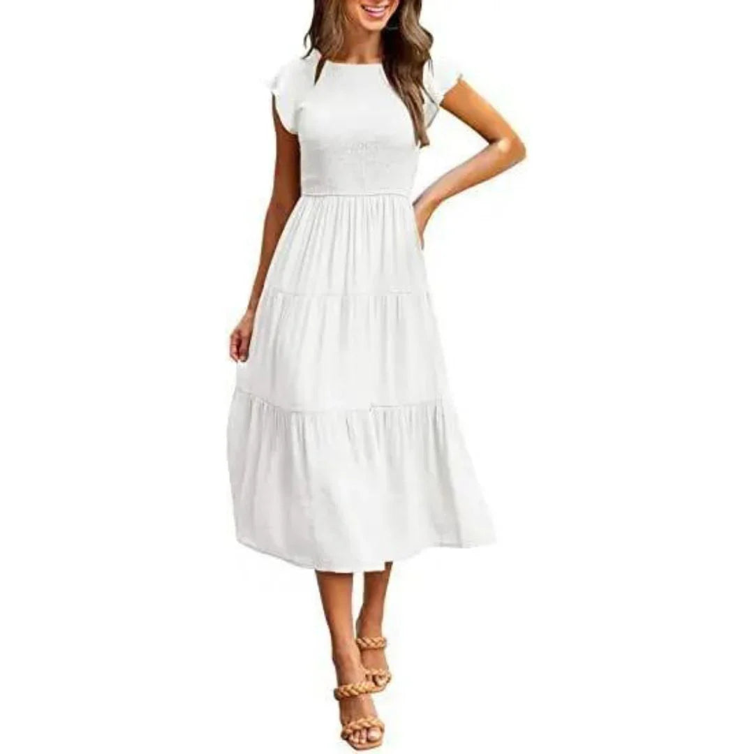 Paloma – Elegant Cotton Tiered Midi Dress