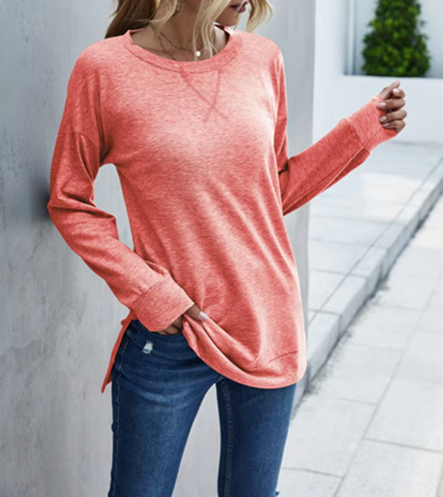 Kara – Stylish Long Sleeve Crew Neck T-Shirt