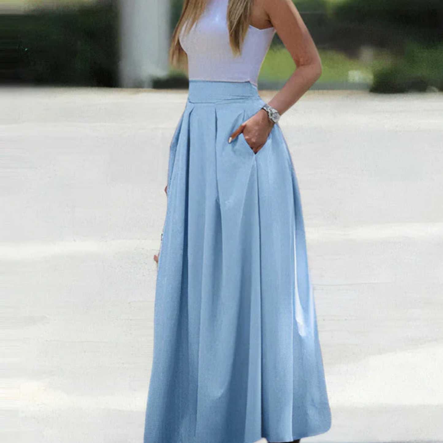 Sadira – Elegant Pleated Loose Skirt