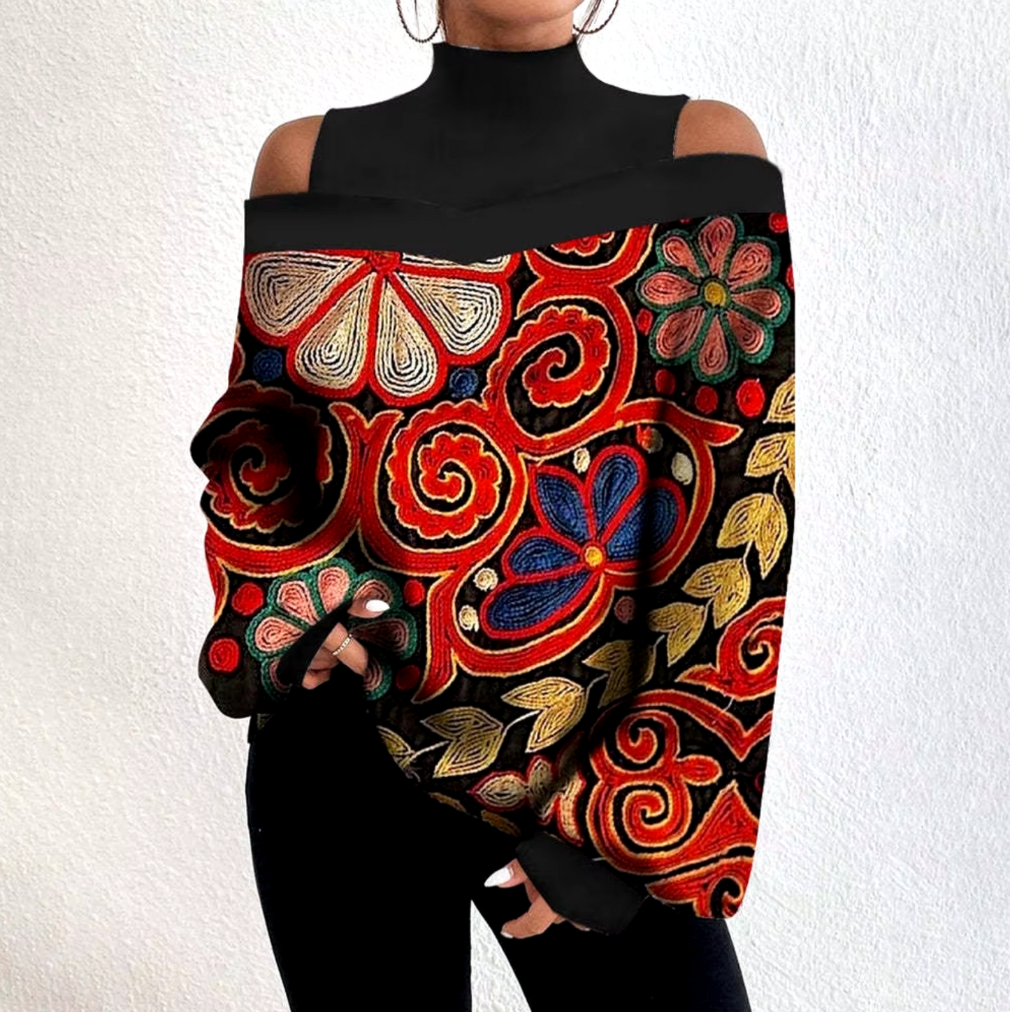 Liset – Off-shoulder Turtleneck Blouse