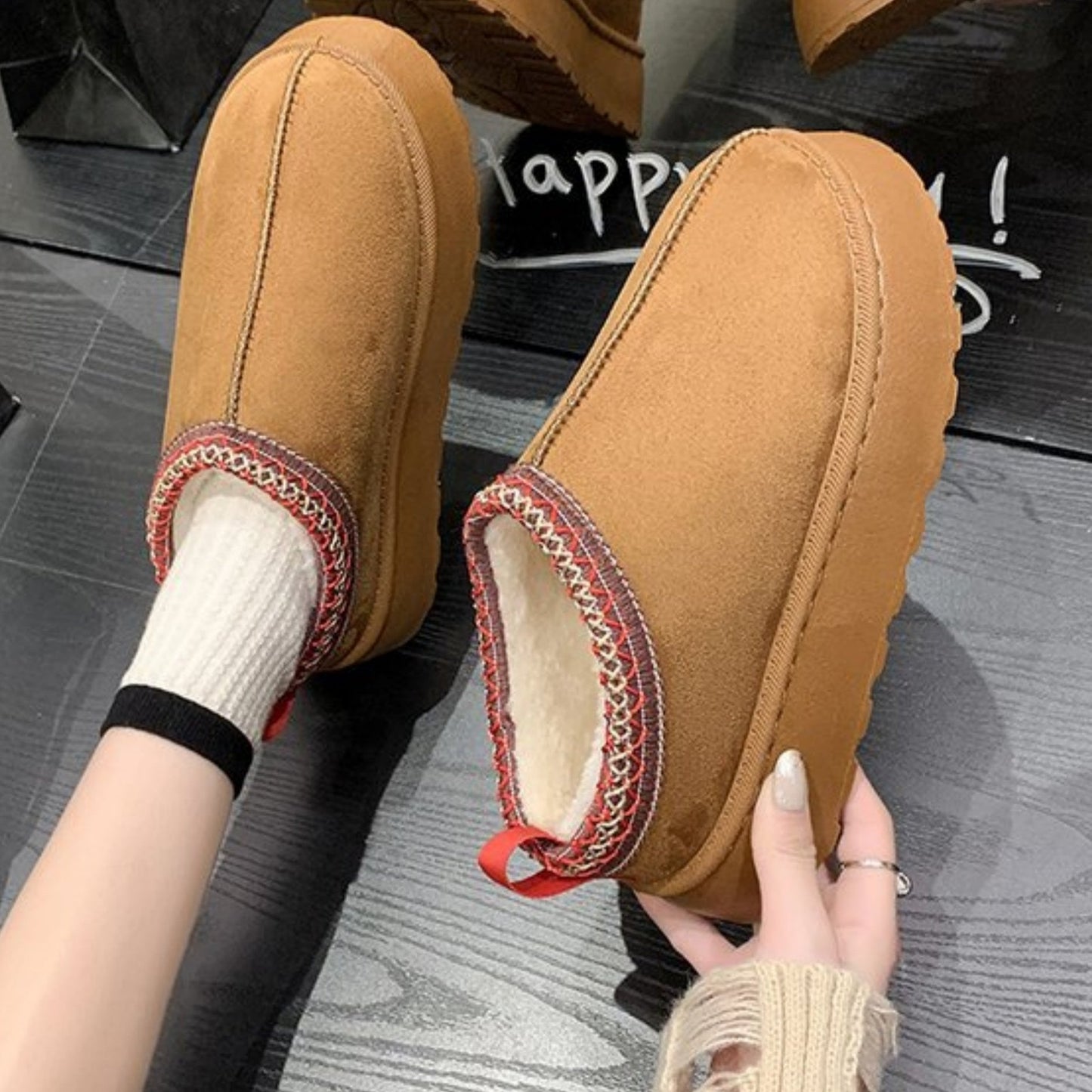 Audrey - Fashion snow muffin chunky boots