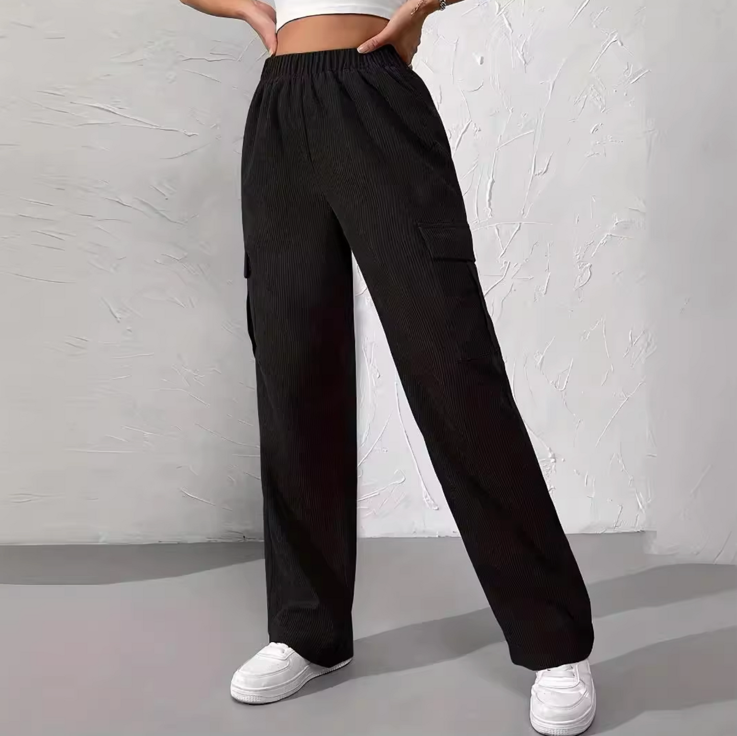 Shari – Curduroy Wide Leg Cargo Pants