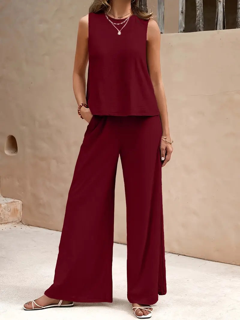 Remy – Elegant Sleeveless Top and Pants Set
