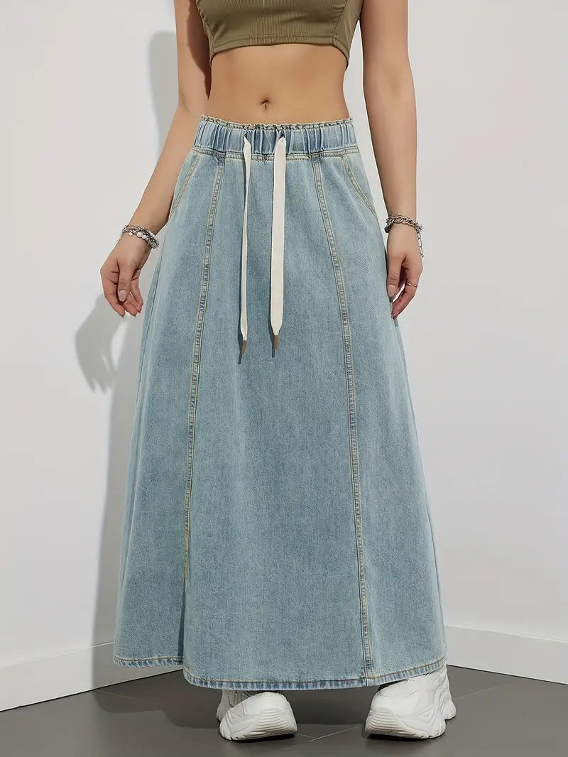 Adora – Denim Maxi Skirt