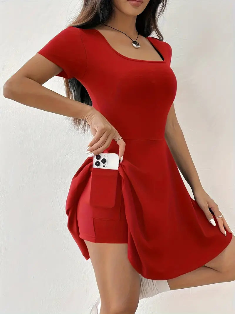 Gudrun – Chic Skater Dress with Shorts and Pocket