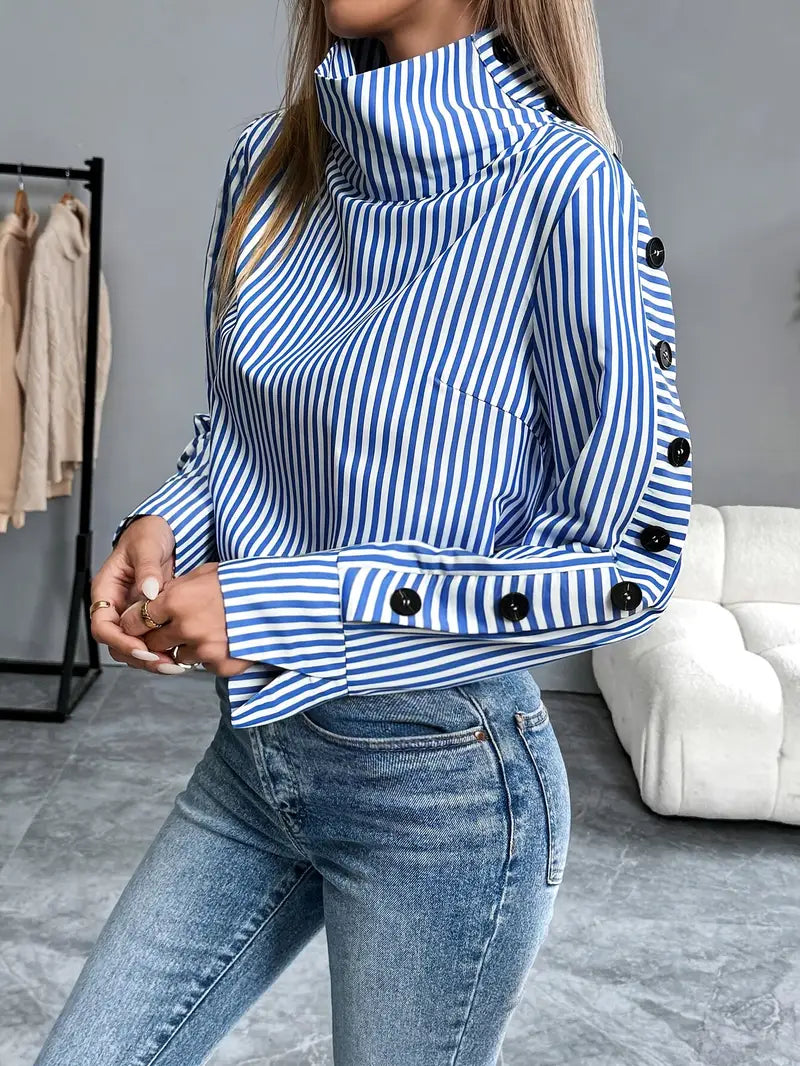 Darcy –Stylish Striped Cotton Blouse