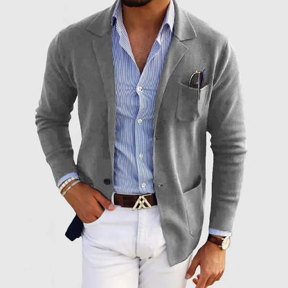 Stylish men's blazer with pockets, casual button-down collar, and lapels – Nico