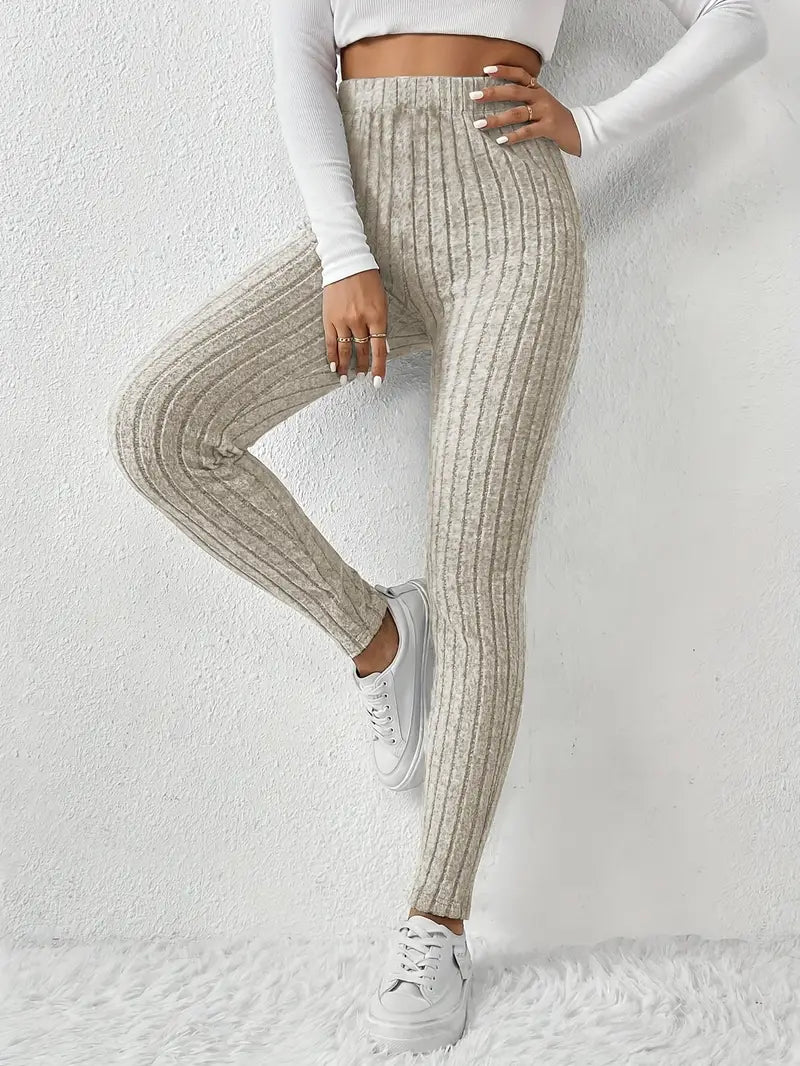 Elvida – High-waisted Ribbed Leggings