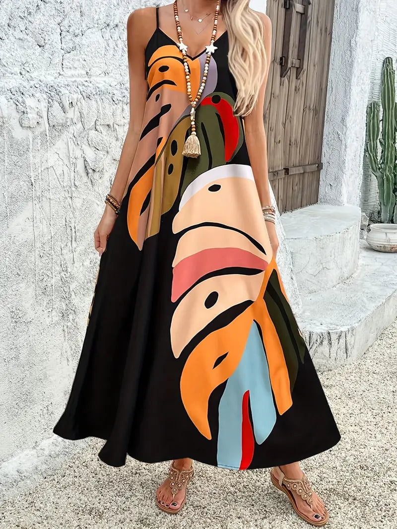 Vixie – Colorful Sleeveless Maxi Dress