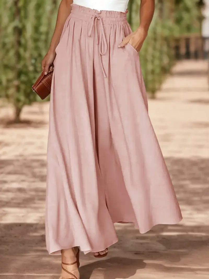 Bethy – High Waist Drawstring Wide-leg Trousers