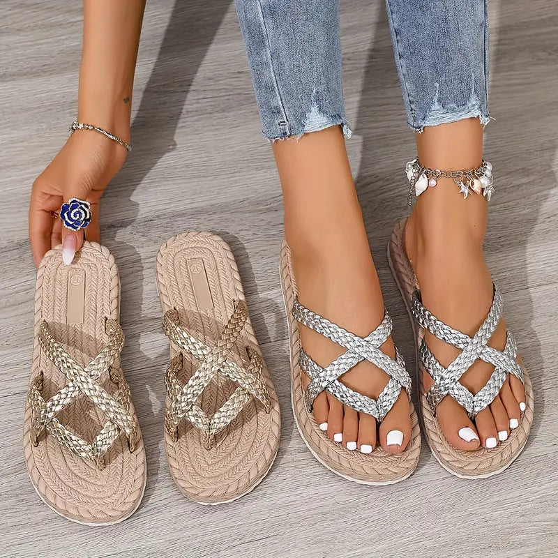Becky – Coastal Charm Braided Mules