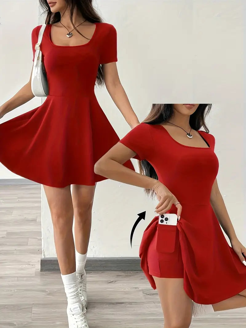 Gudrun – Chic Skater Dress with Shorts and Pocket