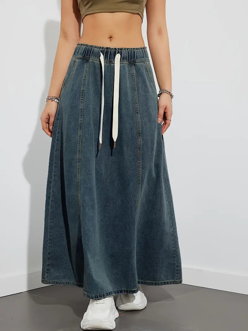 Adora – Denim Maxi Skirt