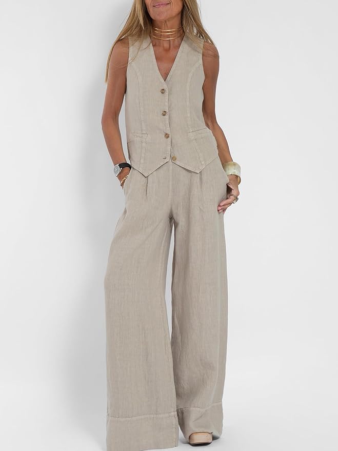 Soleil – Stylish Two-Piece Linen Suit Set