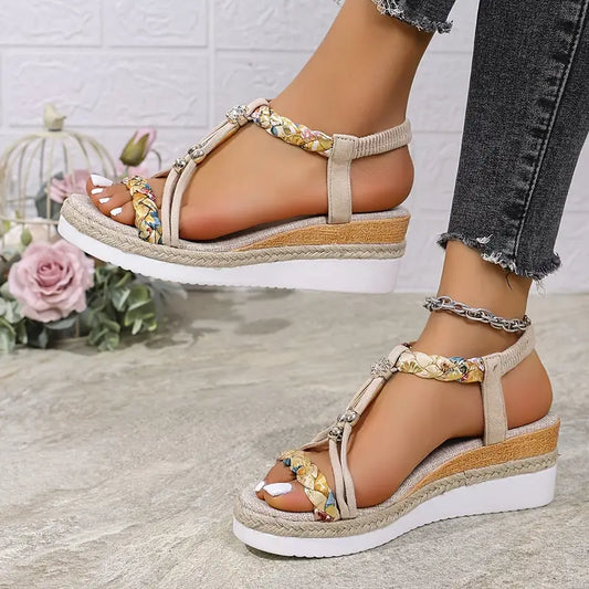 Mirabel – Boho Platform Sandals with Braided Straps