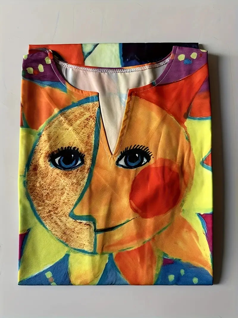 Nyraia – Colorful Artistic Printed Sleeveless Dress