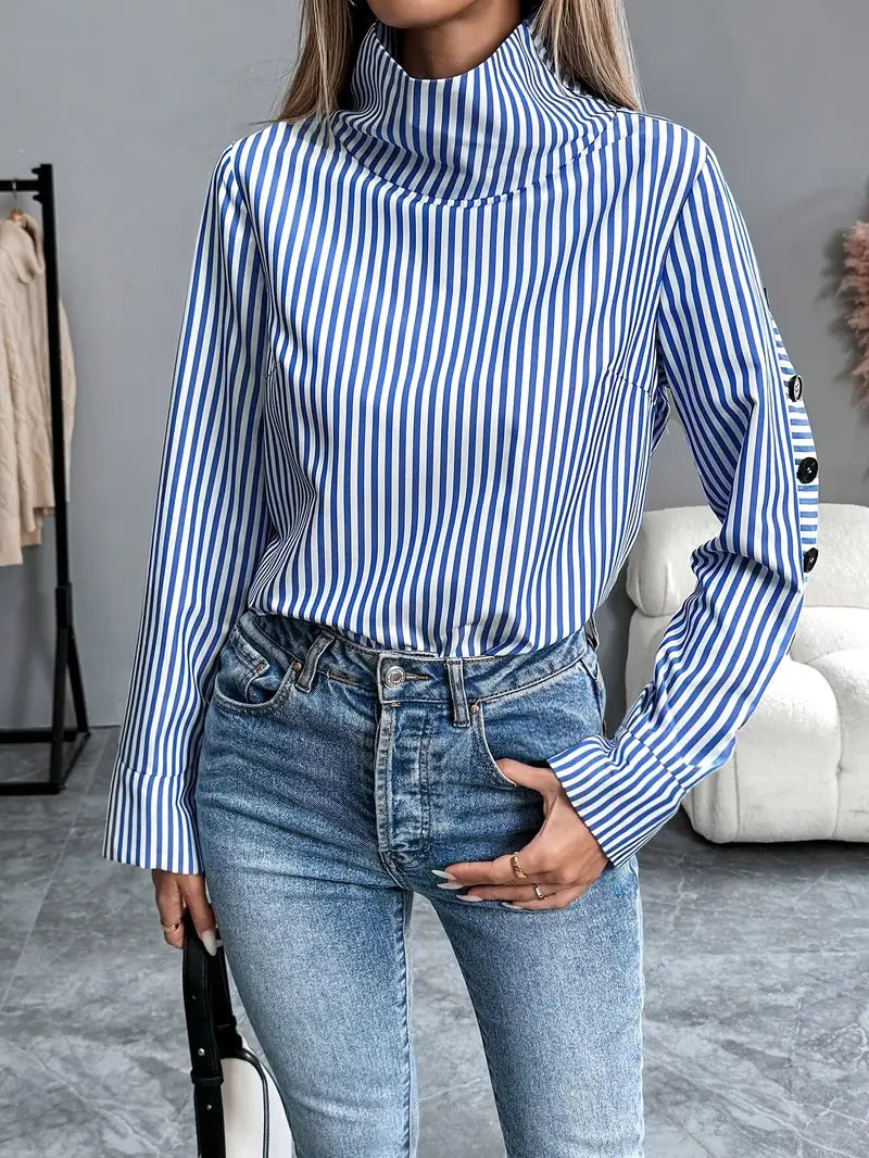 Darcy –Stylish Striped Cotton Blouse