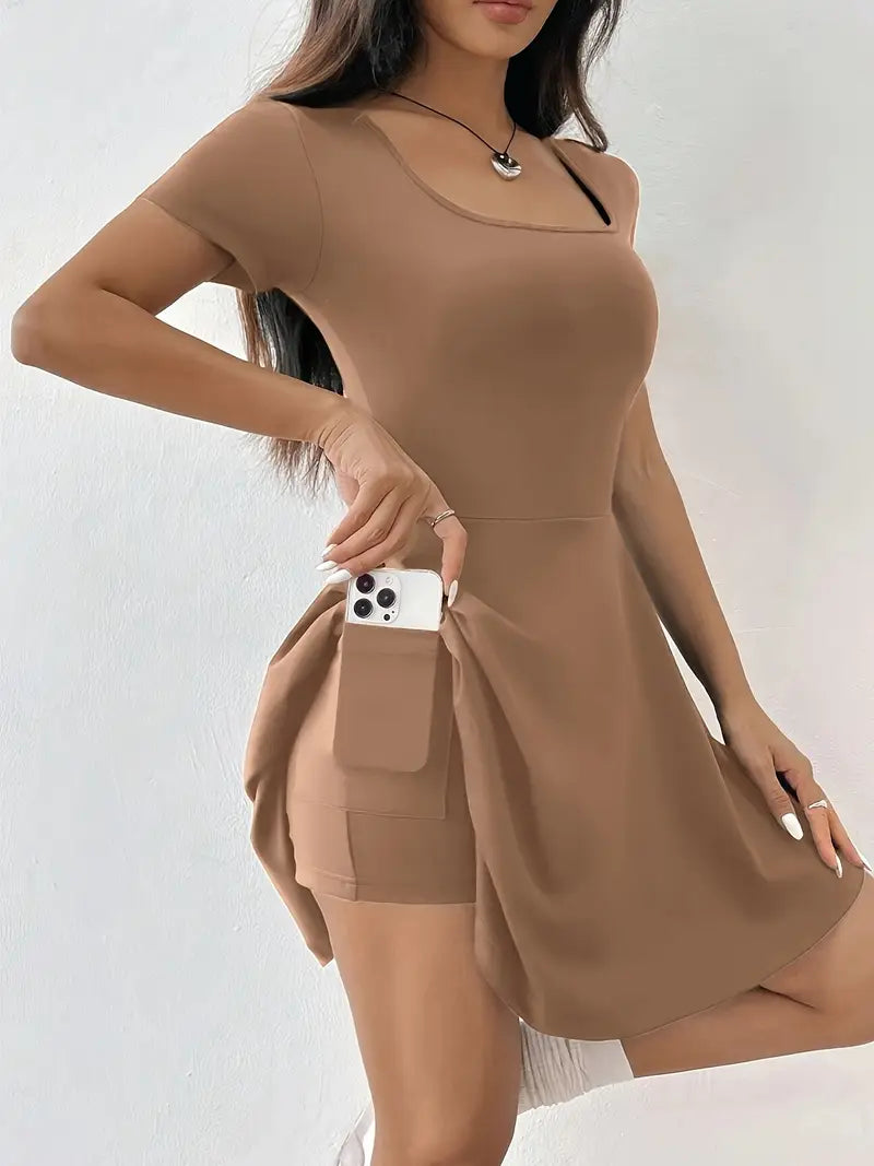 Gudrun – Chic Skater Dress with Shorts and Pocket