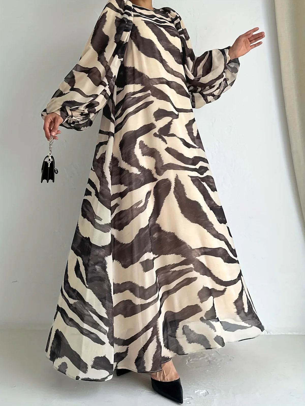 Elisire – Artistic Print Chiffon Maxi Dress
