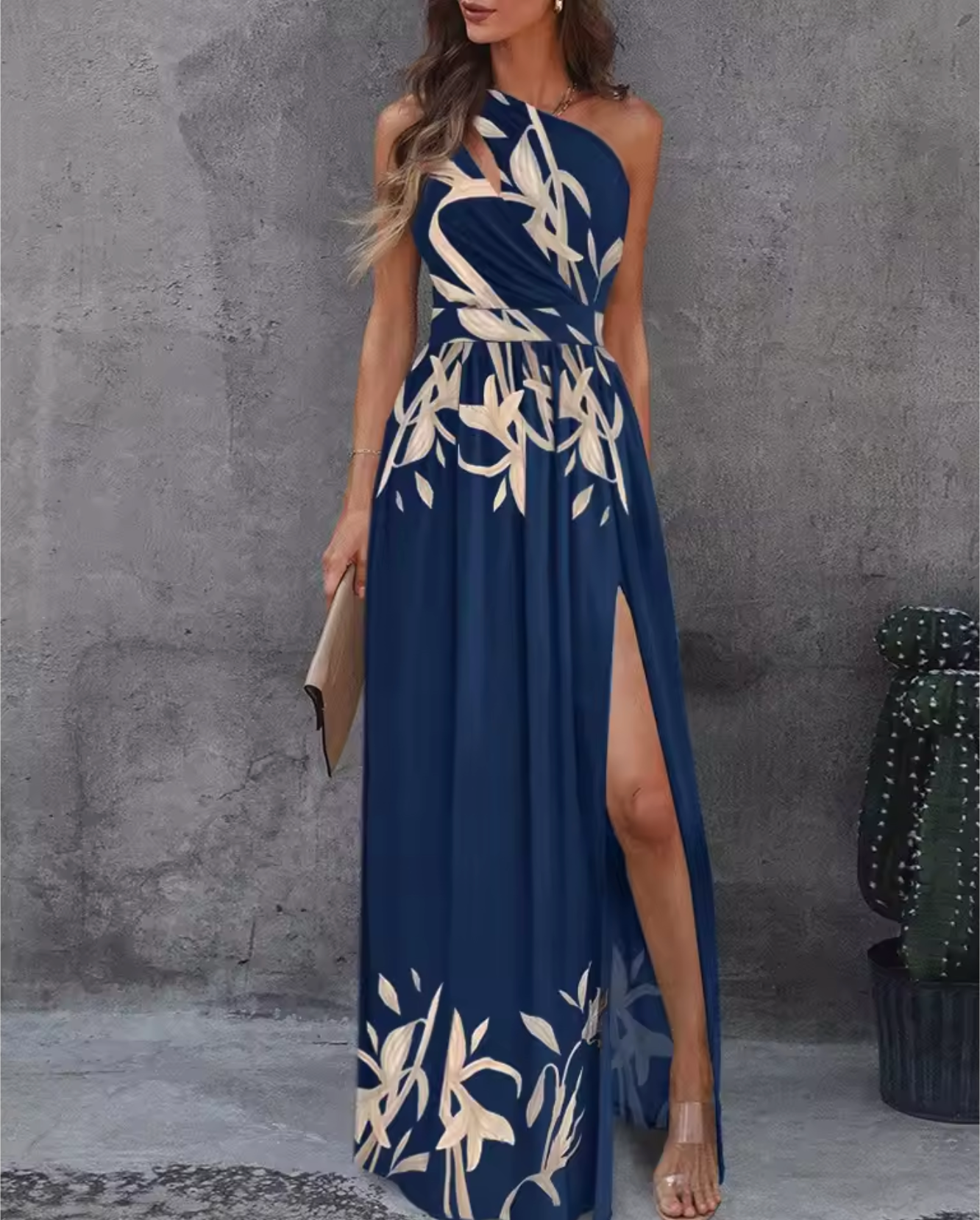 Calindra – Sexy One Shoulder Maxi Dress
