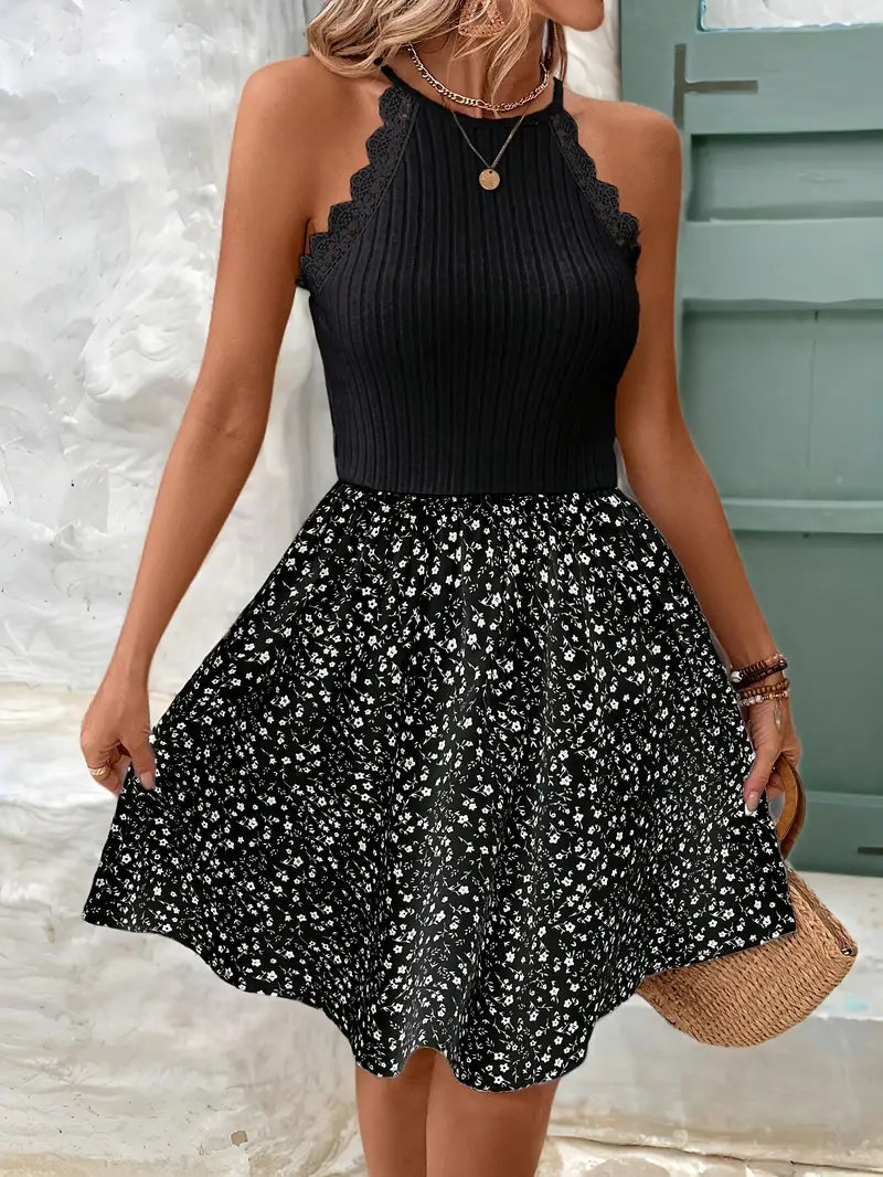 Novira – Cotton Knit Halterneck Dress