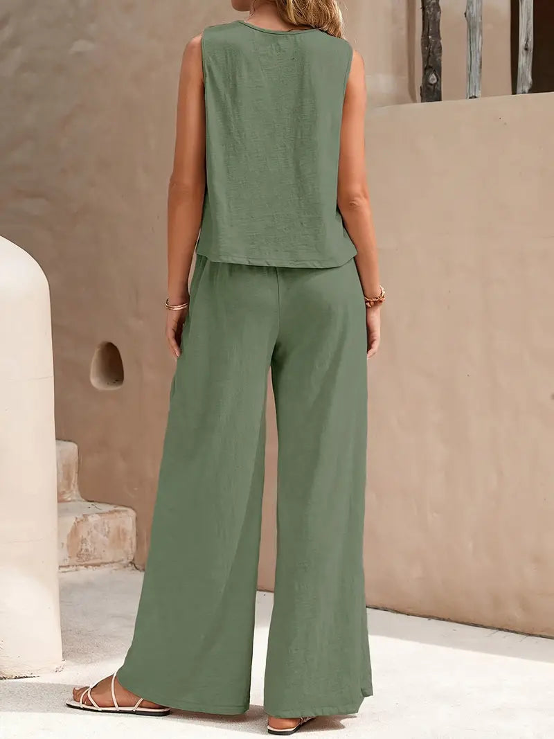 Remy – Elegant Sleeveless Top and Pants Set