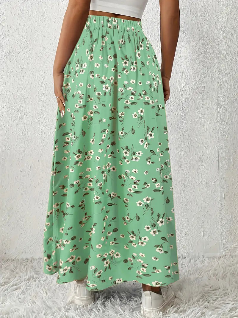 Louvina – Maxi Skirt with Floral Slit