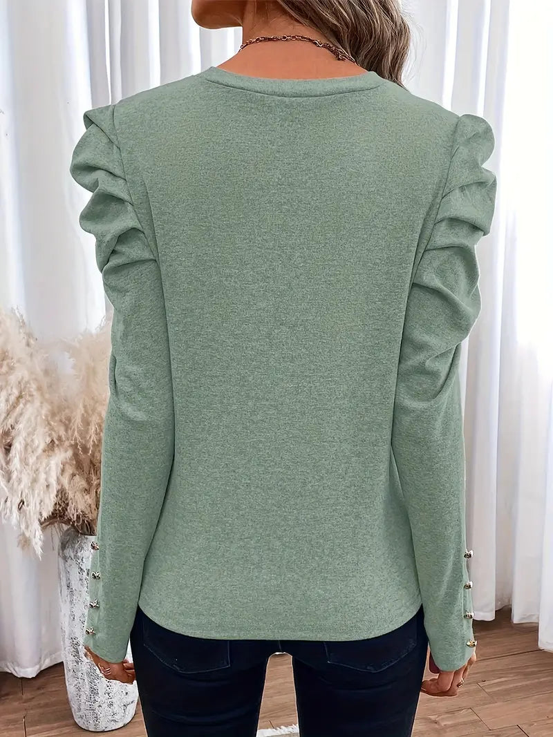 Armeli – Stylish Puff Sleeves Top